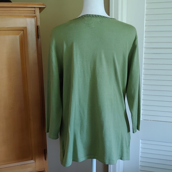 Coldwater Creek Green Wrap Shirt Size L - Picture 3 of 6